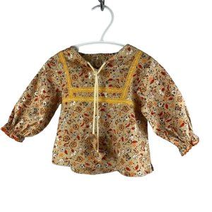 Belive Boho Floral Lace-Trim Long Sleeve Blouse size 6-9 Months